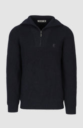 Pringle Mens Kyle 1/4 Zip Ribbed Knitwear In Navy