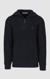 Pringle Mens Kyle 1/4 Zip Ribbed Knitwear In Navy