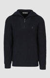 Pringle Mens Kyle 1/4 Zip Ribbed Knitwear In Navy