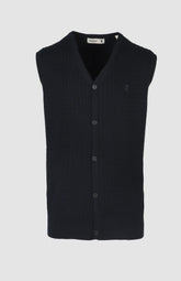 Pringle Mens Donald Cable Sleeveless Cardigan In Navy