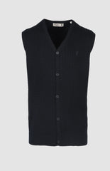 Pringle Mens Donald Cable Sleeveless Cardigan In Navy