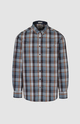 Pringle Mens Jordan Check Long Sleeves Classic Shirt In Blue