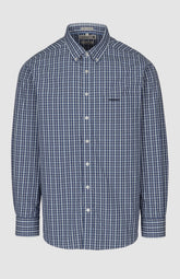 Pringle Mens Alan Check Long Sleeve Classic Shirt In Blue