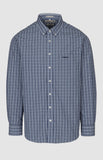 Pringle Mens Alan Check Long Sleeve Classic Shirt In Blue