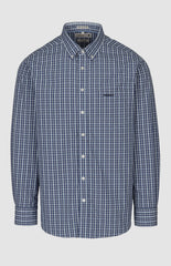Pringle Mens Alan Check Long Sleeve Classic Shirt In Blue