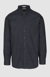 Pringle Mens Randy Printed Long Sleeve Classic Shirt In Navy