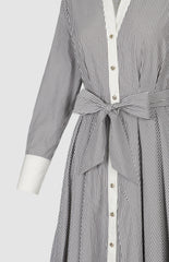 Pringle Womens April Stripe Shirt Dress In Black & White