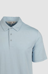 Pringle Mens Ben Light Blue Solid Technical Golfer