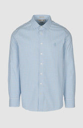 Pringle Mens Andy Textured Gingham Long Sleeves Tailored Shirt In Blue