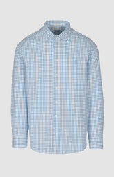 Pringle Mens Andy Textured Gingham Long Sleeves Tailored Shirt In Blue