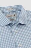 Pringle Mens Andy Textured Gingham Long Sleeves Tailored Shirt In Blue