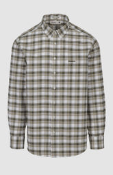 Pringle Mens Lucas Oxford Check Long Sleeve Classic Shirt In Olive