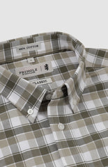 Pringle Mens Lucas Oxford Check Long Sleeve Classic Shirt In Olive