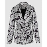 Pringle Womens Lia Tie Belt Jacket In Black & White
