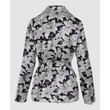 Pringle Womens Lia Tie Belt Jacket In Black & White