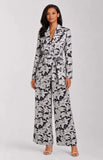 Pringle Womens Lia Tie Belt Jacket In Black & White