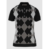 Pringle Womens Vuyo Argyle Knit Golfer In Black