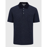Pringle Mens Preston Printed Mercerised Golfer In Navy