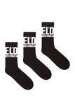 Diesel Mens Skm-Ray 3 Pack Black And White Socks