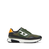 Diesel Mens S-Tame-D Running Black And Green And Orange Sneaker