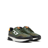 Diesel Mens S-Tame-D Running Black And Green And Orange Sneaker