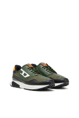 Diesel Mens S-Tame-D Running Black And Green And Orange Sneaker