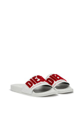 Diesel Mens Mayemi Sa Flock Sandals In White