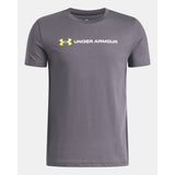 Under Armour Kids Logo Wordmark Short Sleeve T-Shirt In Castlerock