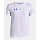 Under Armour Kids Logo Wordmark Short Sleeve T-Shirt In White