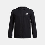 Under Armour Boys Rival Woven Jacket In Black