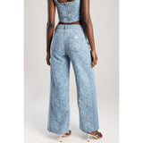 Sissy boy Womens High Waisted Wide Leg Jeans In Medium Vintage