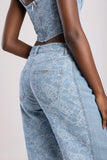 Sissy boy Womens High Waisted Wide Leg Jeans In Medium Vintage