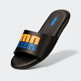 Puma Boys Sporty PU Junior Slides In Black Multi
