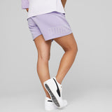 Puma Womens Power Colorblock Shorts In Violet