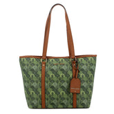 Pierre Cardin Womens Cleo Printed Tote Bag In Green/Tan