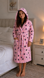 Comet Kids Girls Hooded Gowns In Pink Multi