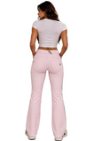 Freddy Womens Shaping Pant In Pink & White Stripe