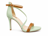 Plum Footwear Ladies Lindsy Heels In Mint/Tan