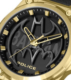 Police Mens Batwing Watch In Black And Gold