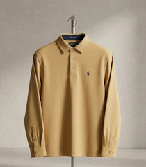 Polo Mens Double Face Ls Golfer Stone