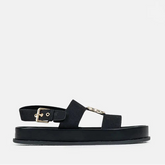 Polo Womens Jacquard Moulded Trim Sandal Black