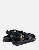 Polo Womens Jacquard Moulded Trim Sandal Black