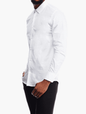 Polo Mens Easy Care Textured Long Sleeves Shirt White