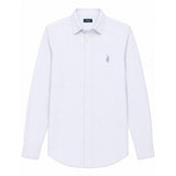 Polo Mens Long Sleeves Plain Linen Blend Shirt In Blue