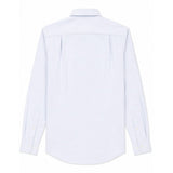 Polo Mens Long Sleeves Plain Linen Blend Shirt In Blue