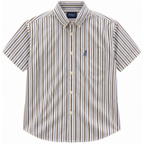 Polo Mens Short Sleeve Variegated Shirt In Brown
