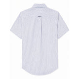 Polo Mens Short Sleeves Stripe Shirt In Blue