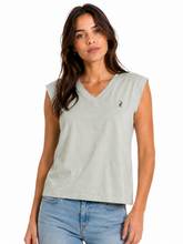 Polo Womens Bella Short Sleeves Cap Sleeve T-Shirt In Cool Sage
