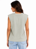 Polo Womens Bella Short Sleeves Cap Sleeve T-Shirt In Cool Sage
