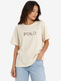 Polo Womens Aria Short Sleeves Emblis T-Shirt In Oatmeal